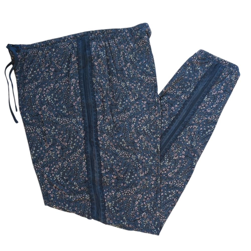 Victoria's Secret Floral Pajama Pants Medium Blue